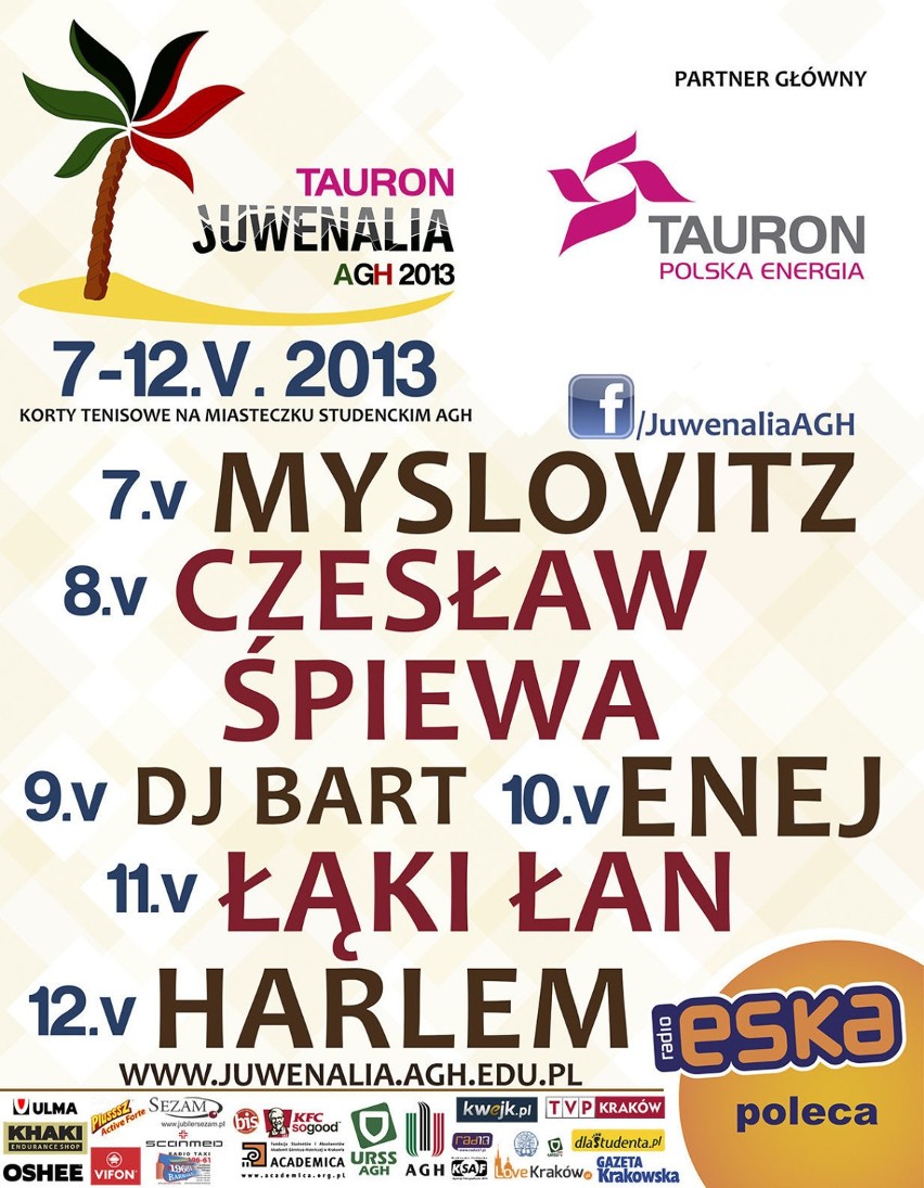 Plakat Tauron Juwenaliów AGH 2013