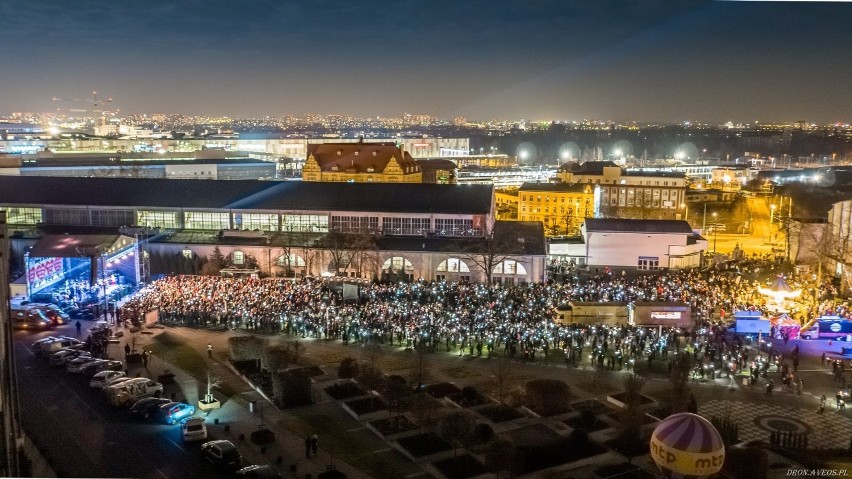 Finał WOŚP w Poznaniu z lotu ptaka