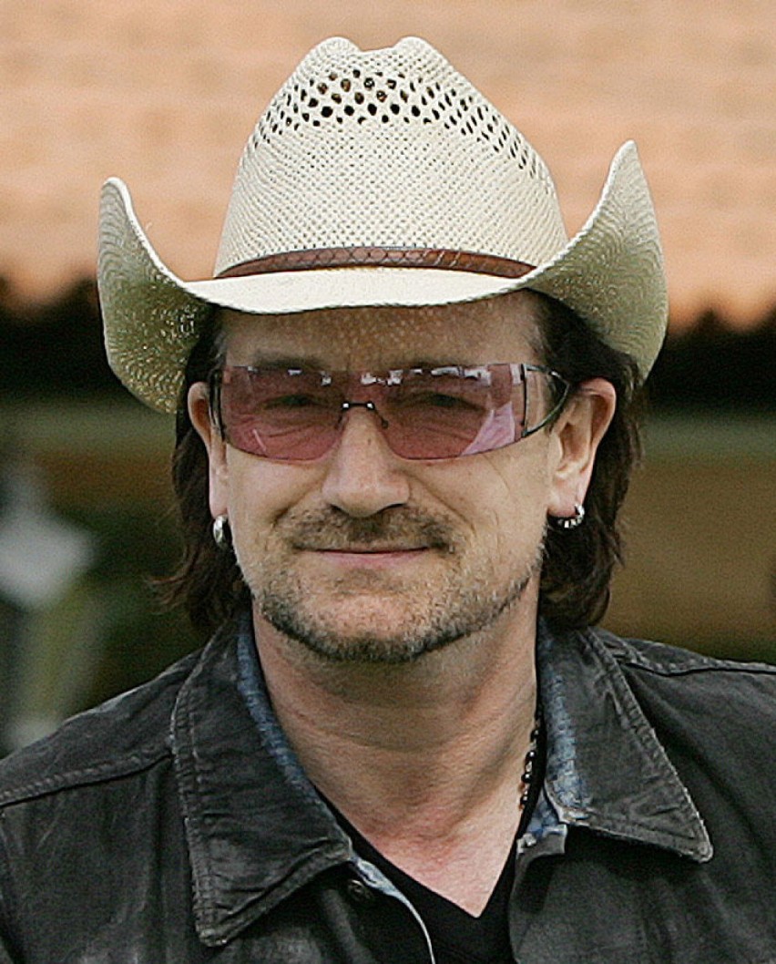 http://commons.wikimedia.org/wiki/File:Bono-hat-glasses.jpg