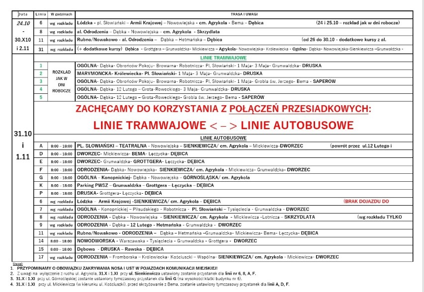 Wszystkich Świętych 2020. Jak dojechać na cmentarze w Elblągu? Zmiany w komunikacji miejskiej w okresie Wszystkich Świętych