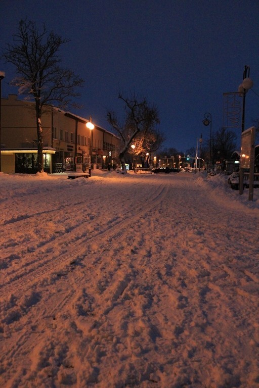 Zasypane śniegiem miasto