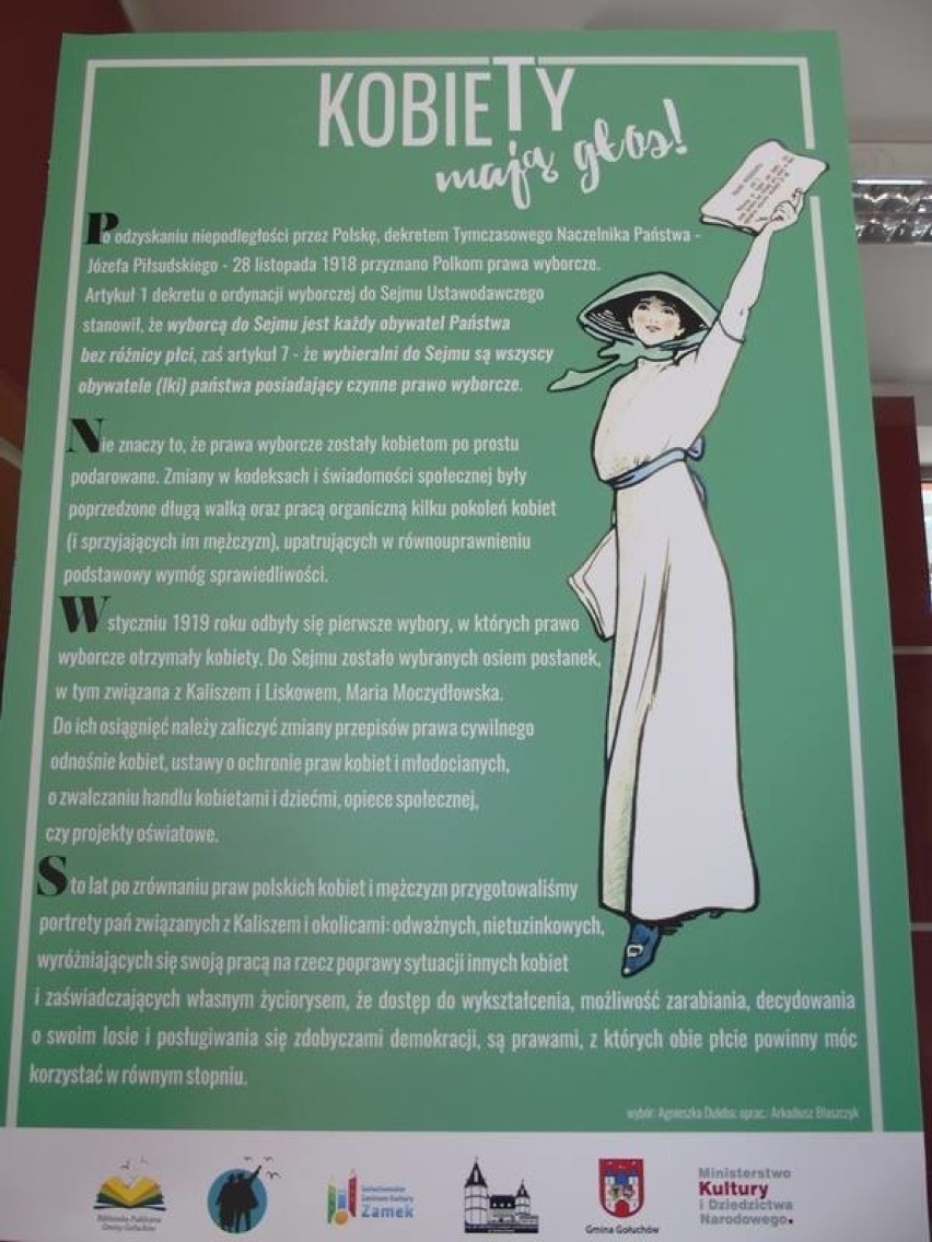,,Kobiety mają głos". Biblioteka Publiczna zaprasza do obejrzenia wystawy poświęconej kobietom związanym z Gołuchowem