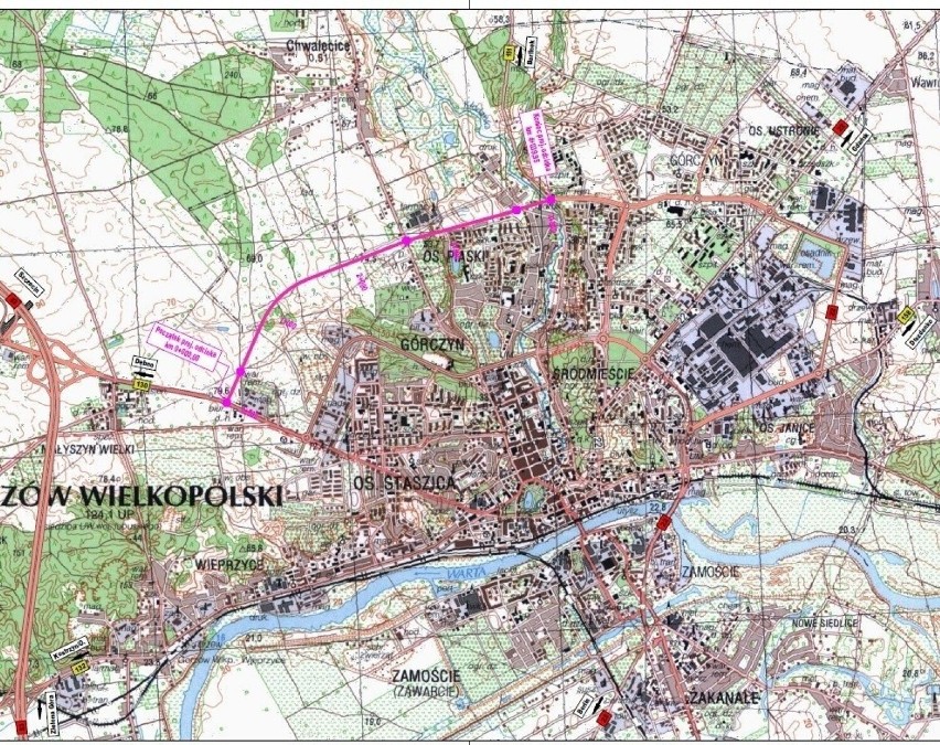 Obwodnica ma się składać z 13,4 km dotychczasowych dróg oraz...