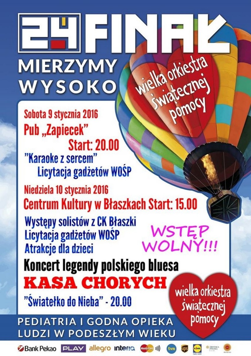 WOŚP 2016 w Sieradzu i powiecie: Błaszkach, Warcie, Złoczewie, Wróblewie i Goszczanowie