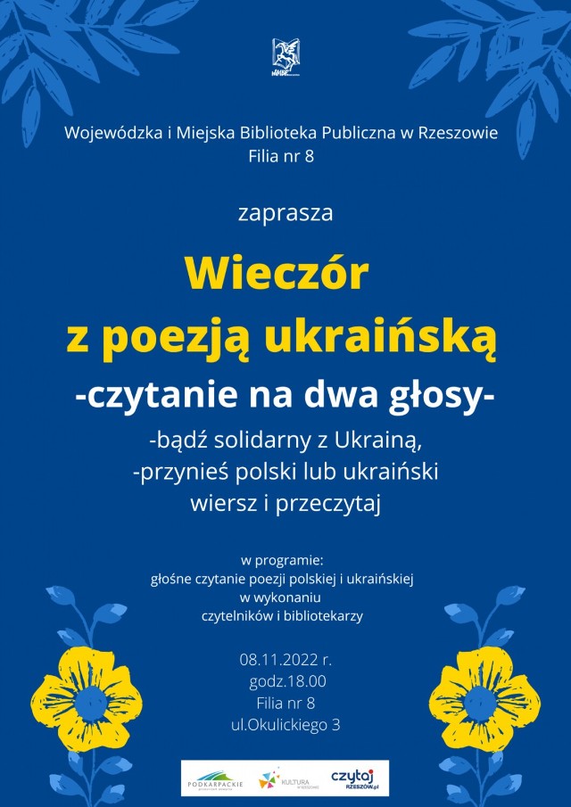 W programie: głośne czytanie poezji polskiej i ukraińskiej przez bibliotekarzy i Czytelników
