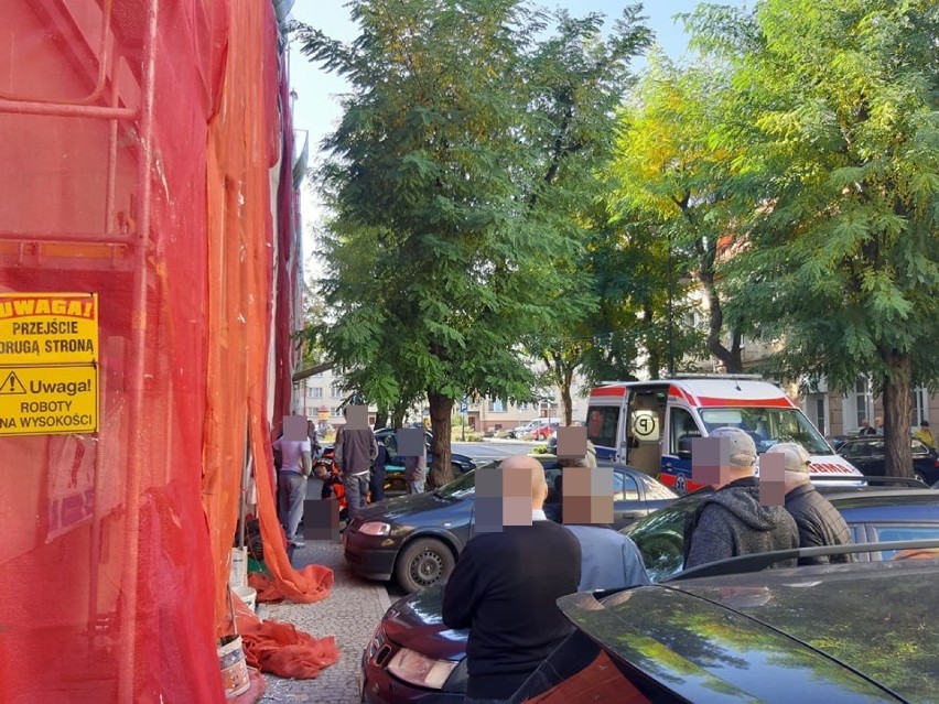 Mężczyzna spadł z rusztowania na ul. Sejmowej