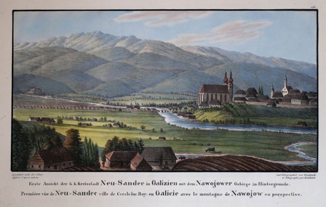Panorama Nowego Sącza, E. Kronbach, 1820 rok