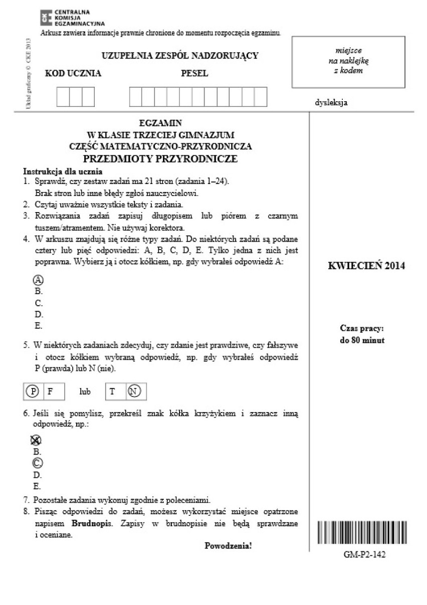 Egzamin gimnazjalny 2014. Dziś uczniowie rozwiązywali test z...