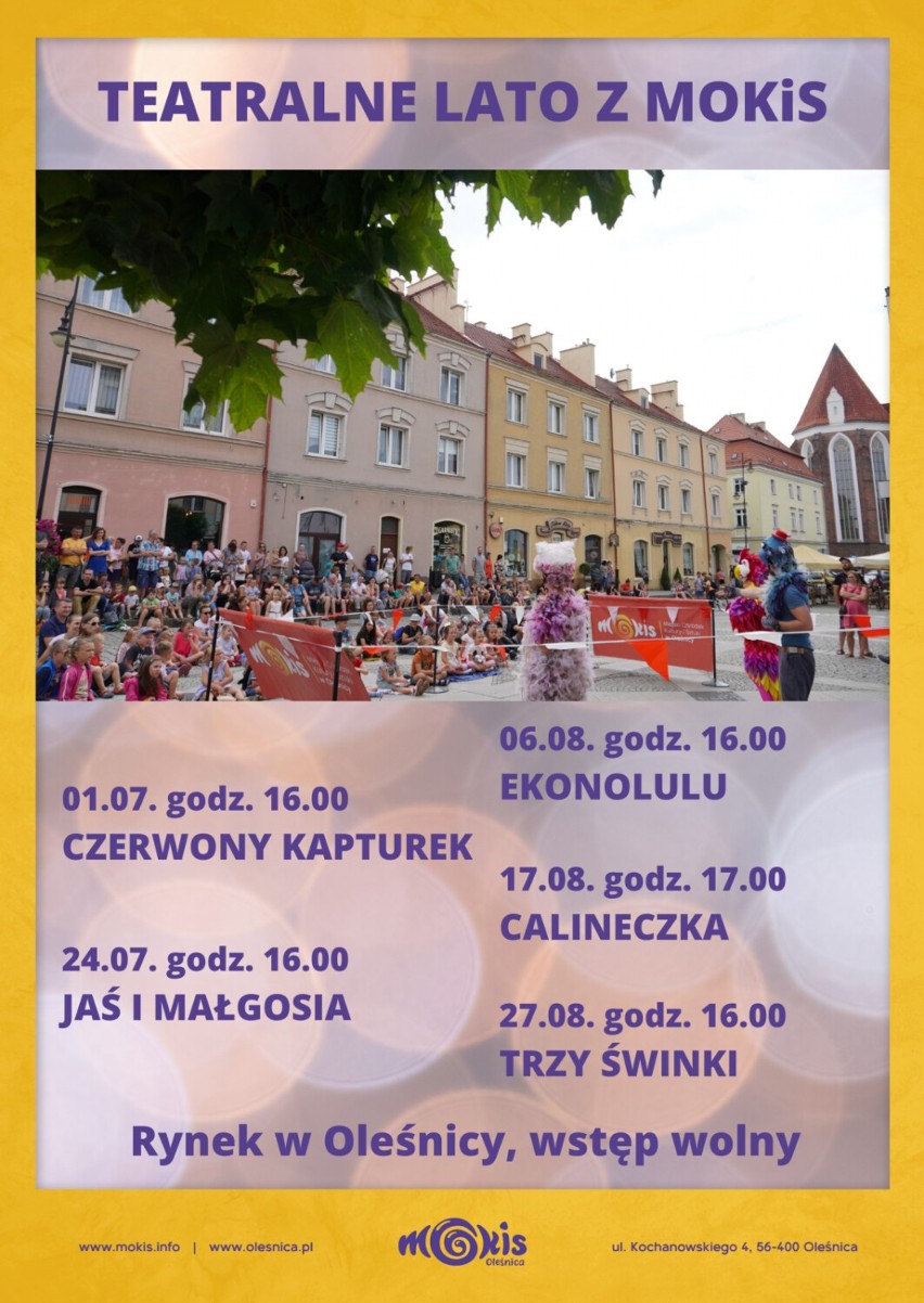 Teatralne lato z MOKiS. Pierwszy spektakl już 1 lipca na oleśnickim Rynku (SZCZEGÓŁY)