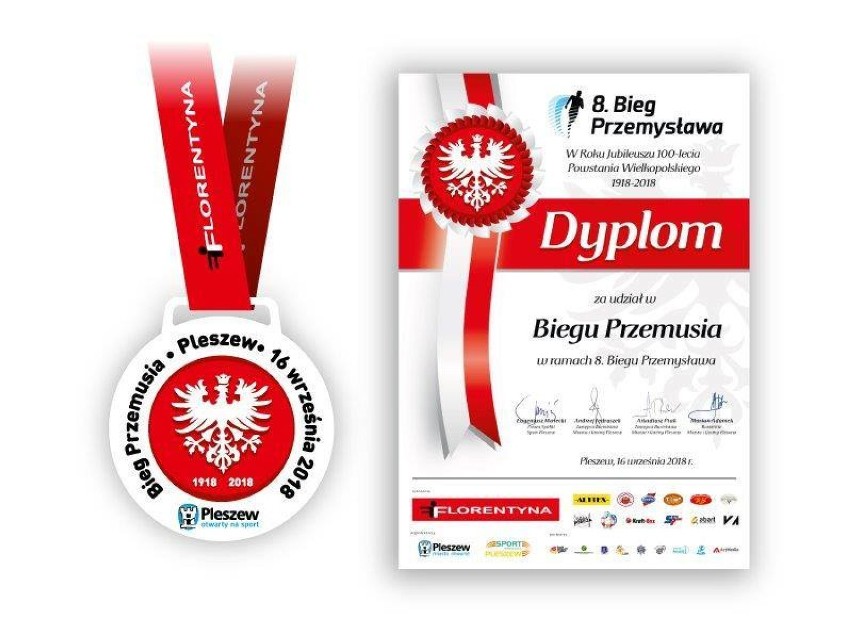 VIII Bieg Przemysława z medalami i koszulkami nawiązującymi do 100. rocznicy wybuchu Powstania Wielkopolskiego