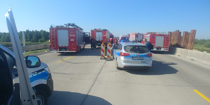 Wypadek na A1 koło Słostowic. Zderzyły się cztery samochody, ranne dwie osoby