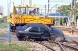 Symulacja wypadku na przejeździe kolejowym. Drezyna uderzyła w auto [zdjęcia, wideo]