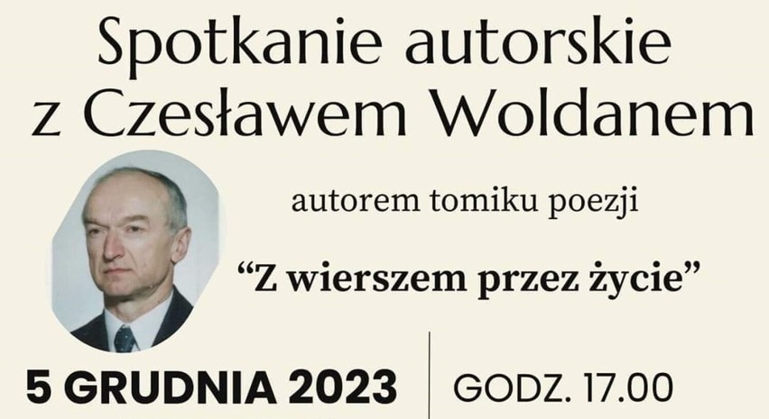 Spotkanie autorskie z Czesławem Woldanem autorem tomiku poezji „Z wierszem przez życie”