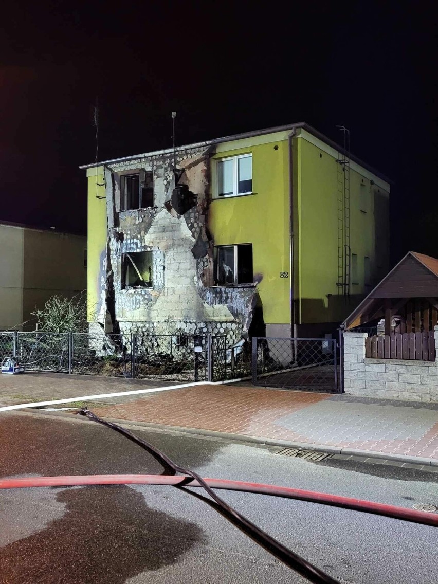 Pożar przyłącza gazowego i budynku mieszkalnego na ulicy Łąkowej we Wronkach