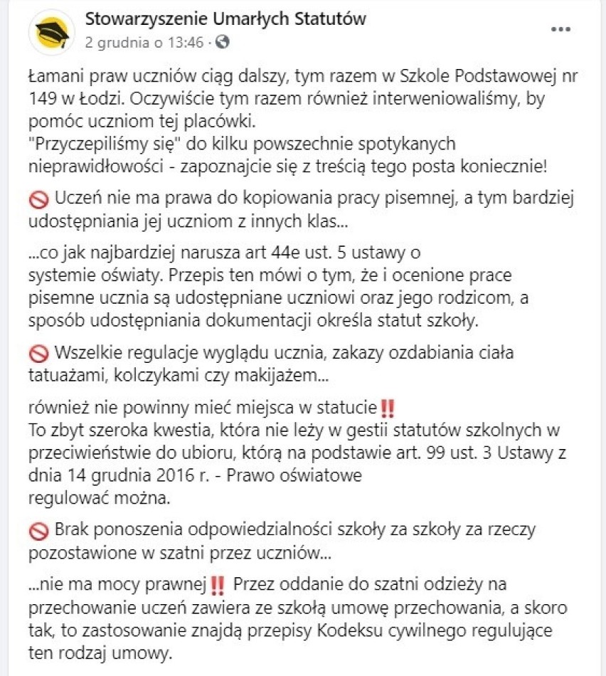 „To zbyt szeroka kwestia, która nie leży w gestii statutów...