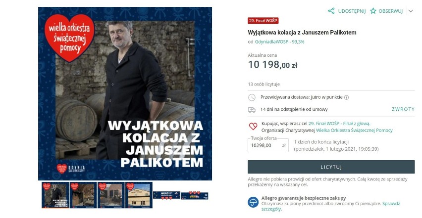 29. Finał WOŚP. Najciekawsze aukcje z gdyńskiego sztabu Orkiestry. Wylicytować można m.in. spotkania ze znanymi osobami