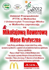 8 grudnia odbędzie się w Malborku Mikołajkowa Rowerowa Masa Krytyczna