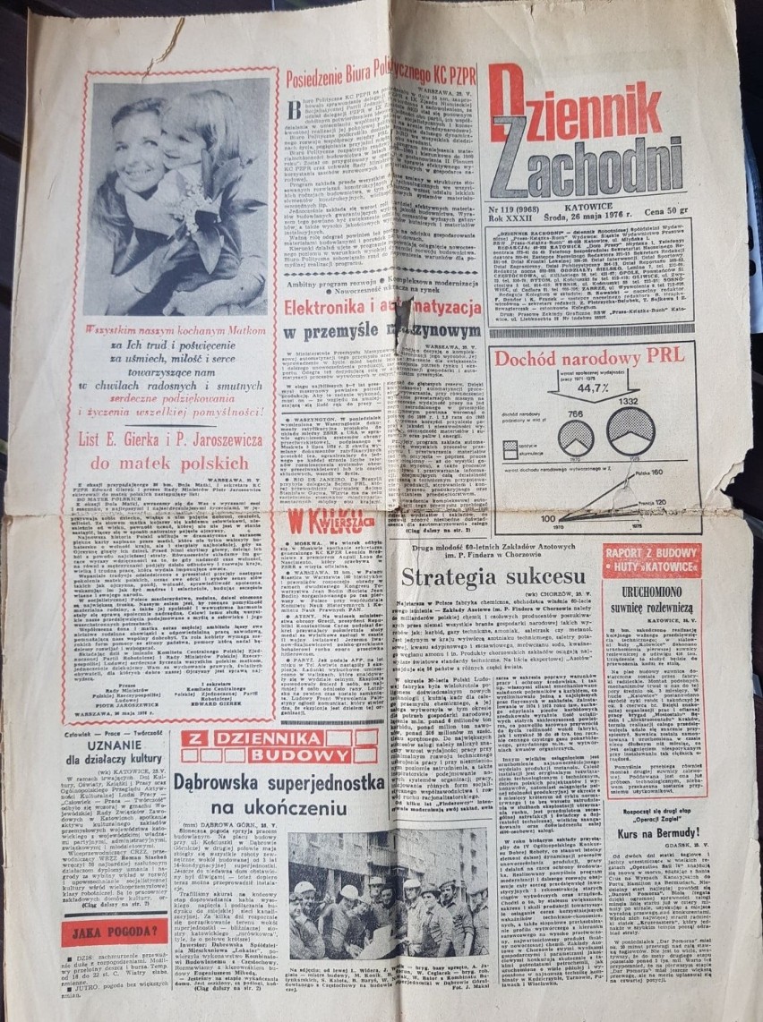 Pierwsza strona DZ z 26.05.1976 roku
