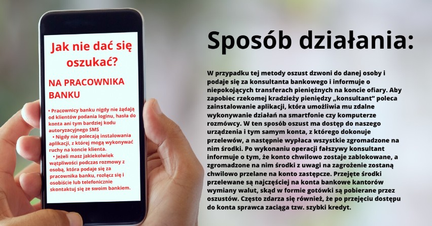 Wieluńska policja ostrzega przed oszustami. Działają metodą" na policjanta", "na pracownika banku", "na Blik"