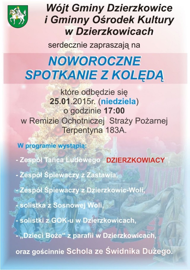 Noworoczne kolędowanie w Dzierzkowicach rozpocznie się o godz. 17.00