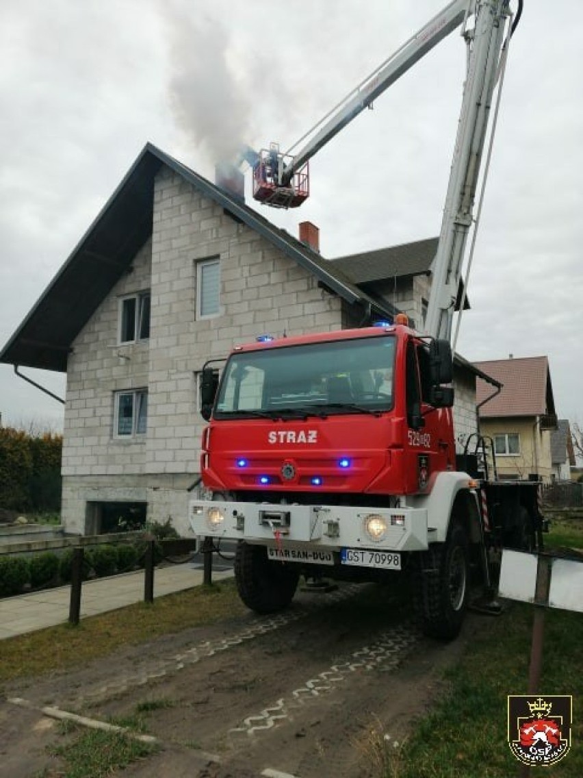  Pożar sadzy w kominie - Dąbrówka [22.02.2020] 