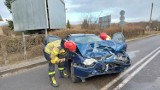 Wypadek na skrzyżowaniu ulic Malinowskiej i Kwiatowej w Tczewie. Lądował śmigłowiec LPR 