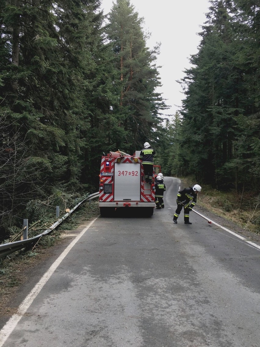 Gostwica. Samochód osobowy dachował na górskiej drodze. Kierowca nie ucierpiał