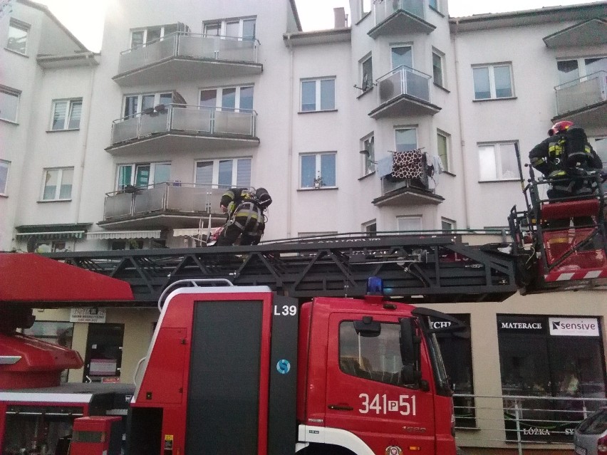 Pożar bloku na ulicy Ogrodowej w Kaliszu