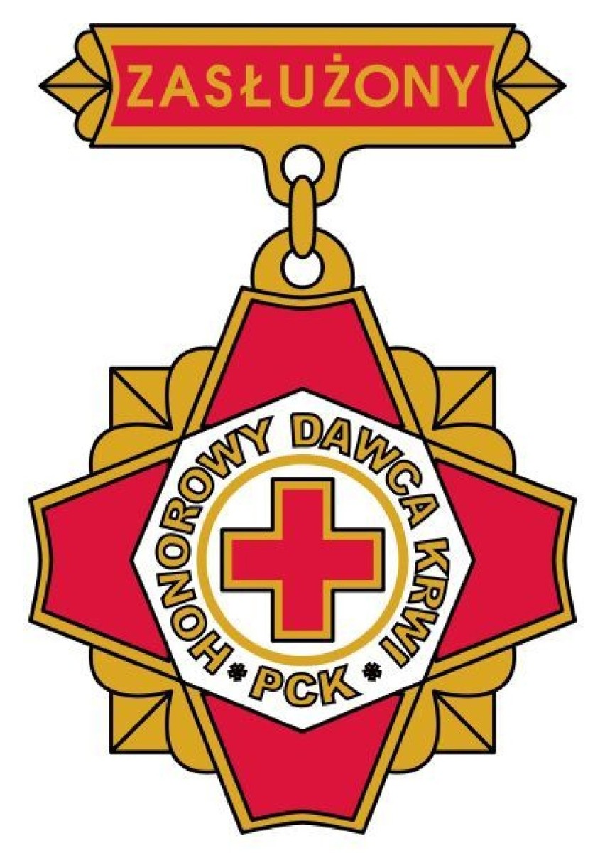 odznaka PCK , III stopnia Zasłużony Honorowy Dawca Krwi.