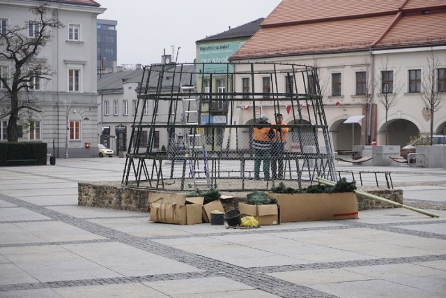 Zbliżają się Święta Bożego Narodzenia. W Kielcach rozpoczęto montaż sztucznej choinki. Metalowe obręcze pojawiły się na Rynku w poniedziałek rano. Zobaczcie film i zdjęcia z pierwszych chwil montażu.

