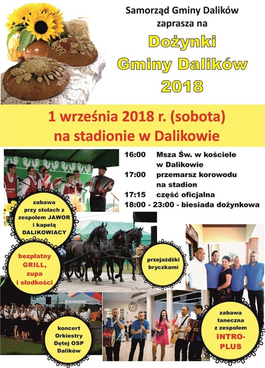 Dożynkowy weekend w powiecie poddębickim. Świętować będą rolnicy z aż czterech gmin: Uniejów, Dalików, Wartkowice i Zadzim