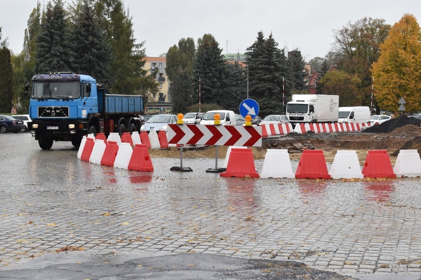 Droga krajowa w Krośnie Odrzańskim jest obecnie rozkopana....