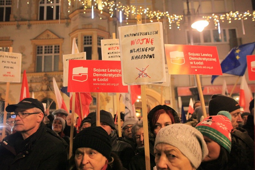 Protest przed siedzibą PiS w Łodzi