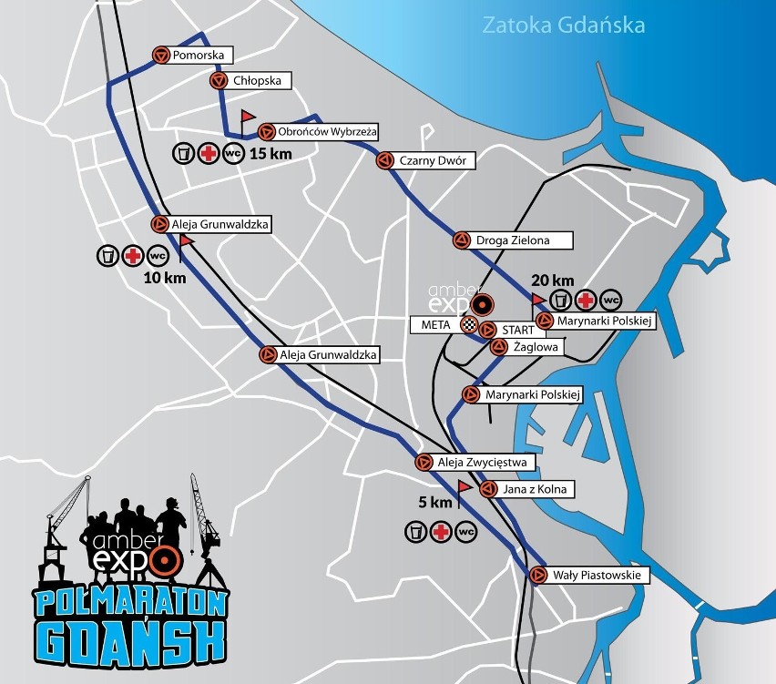 Trasa AmberExpo Półmaraton Gdańsk 2016