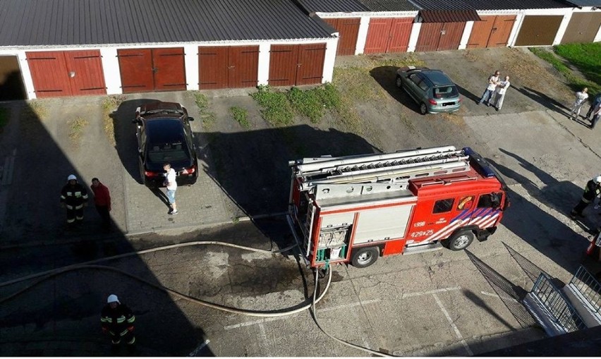 Przed siedzibę chełmińskiej KP PSP zajechał kierowca audi,...