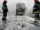Pożar autobusu w Nowym Sączu [ZDJĘCIA]
