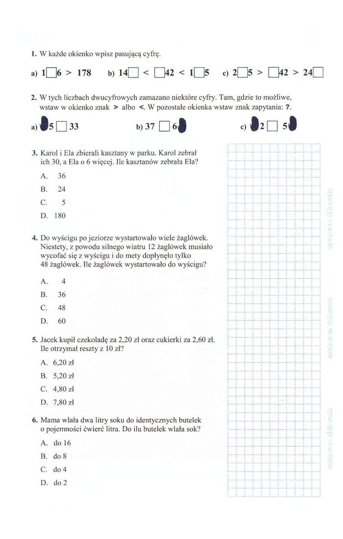 Sprawdzian trzecioklasisty - matematyka (arkusz - M1)