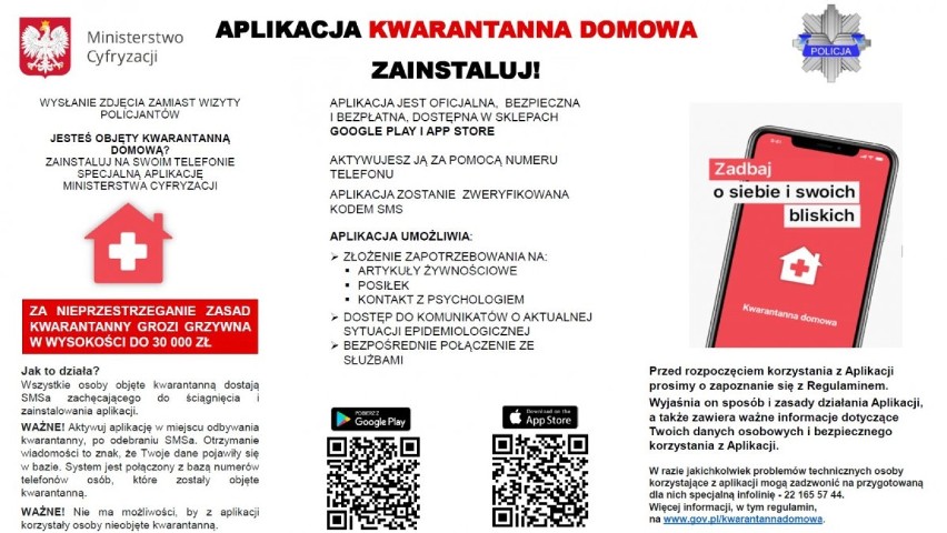 Kwarantanna domowa. Korzystaj z aplikacji mobilnej - to twój obowiązek - przypominają mundurowi