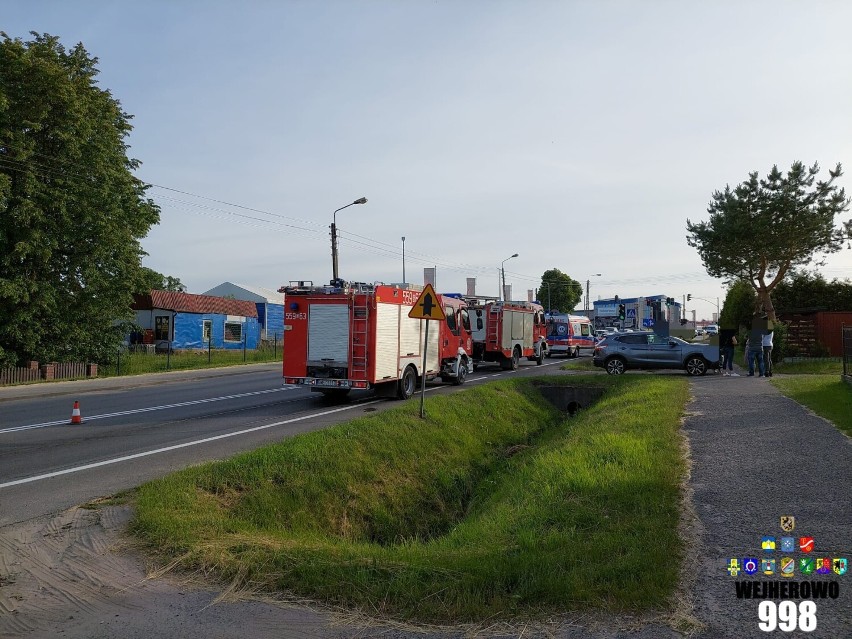 Gmina Wejherowo. Wypadek w Gościcinie na ul. Lęborskiej (Droga Krajowa nr 6). Jedna osoba poszkodowana