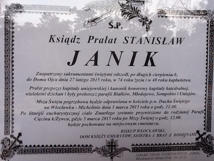 Pogrzeb ks. prałata Stanisława Janika