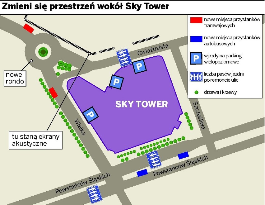 Wrocław: Nowe ulice otoczą Sky Tower