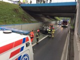 Wypadek w Sosnowcu. Samochód spadł z wiaduktu ZDJĘCIA