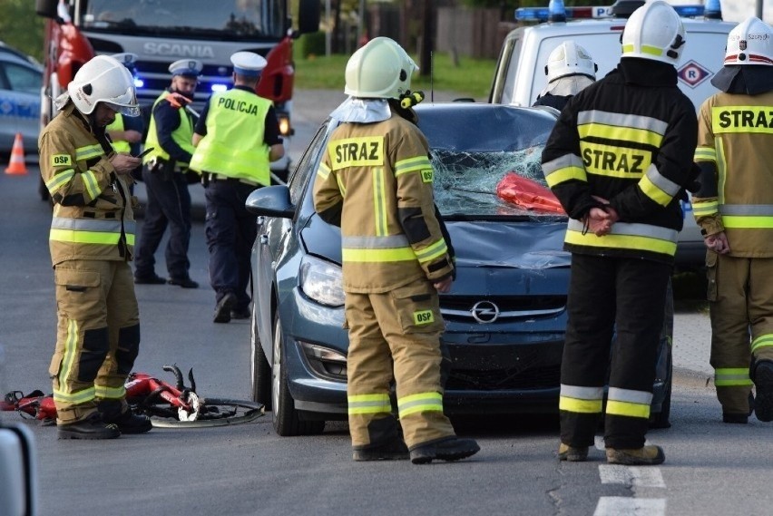 Wypadek z udziałem rowerzystek w Wilkowicach w 2020 r.