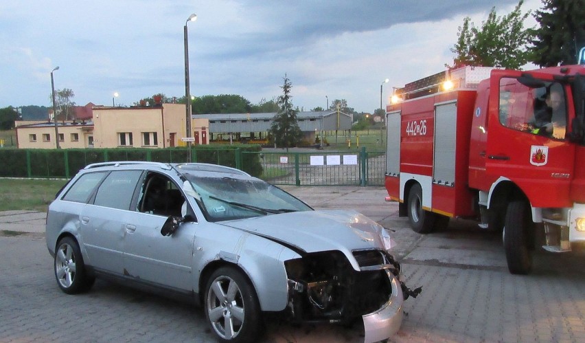 Audi rozbite w wypadku na Szosie Toruńskiej w Grudziądzu