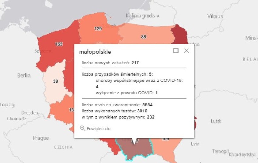 Ponad trzy tysiące zakażeń COVID-19 w Polsce. W powiatach oświęcimskim, wadowickim, chrzanowskim i olkuskim też są nowe przypadki.