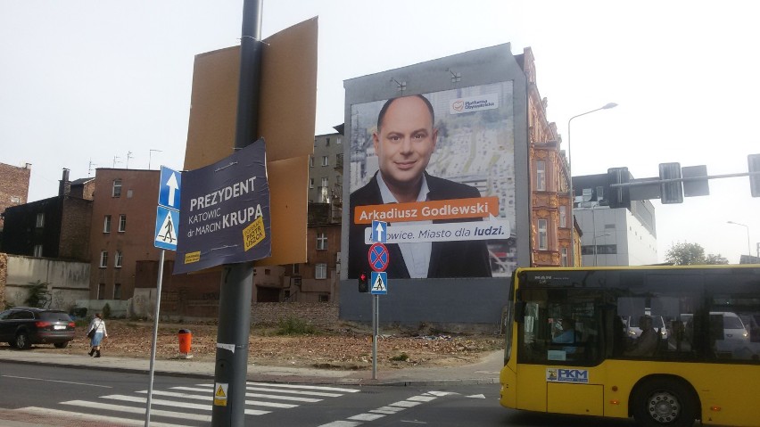 Wybory 2014 w Katowicach... Plakat wyborczy Arkadiusz...