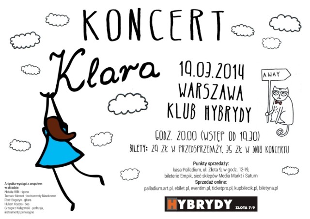 Koncert Klary w Warszawie odbędzie się 19. marca w klubie Hybrydy