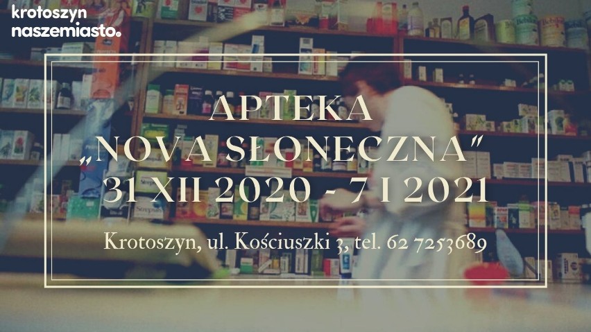 Dyżury aptek w powiecie krotoszyńskim w 2021 r. [TERMINY]