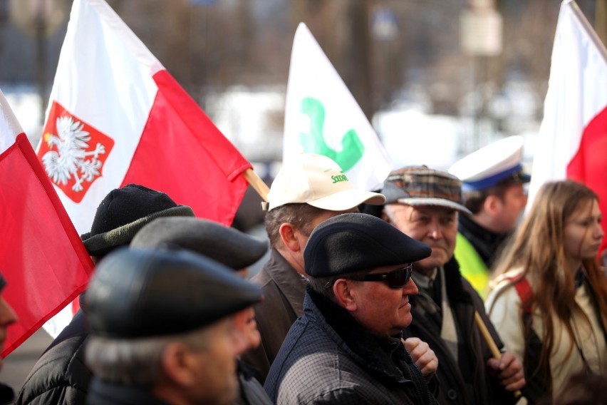 Protest rolników w Krakowie.