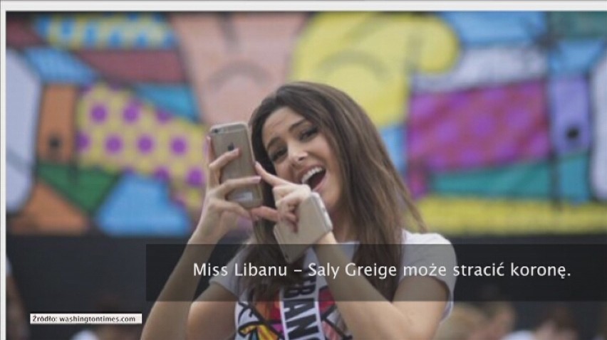 Miss Libanu w ogniu krytyki. Wszystko przez selfie [WIDEO]